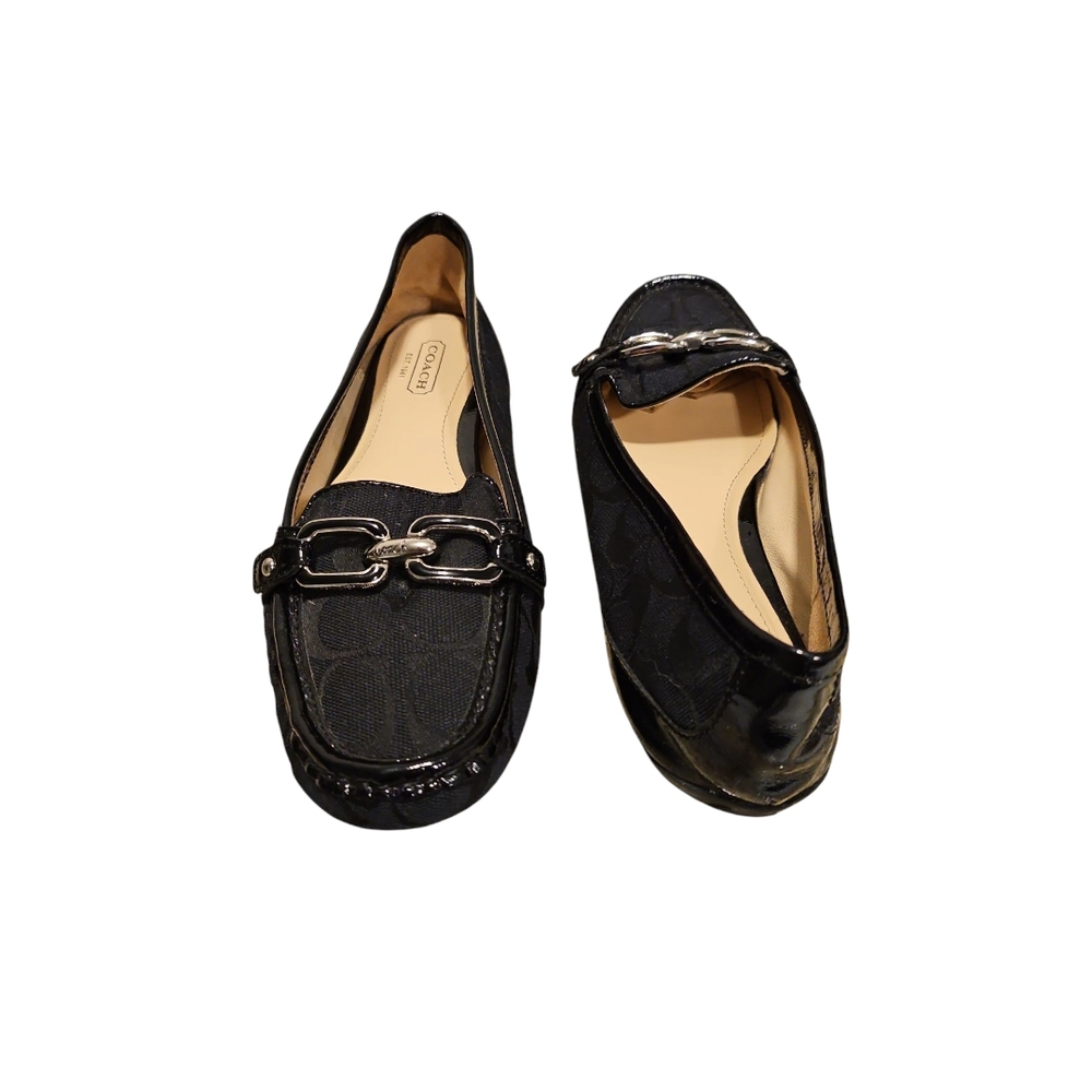Coach Black Leather Slip-On Flats - Picture 3 of 6